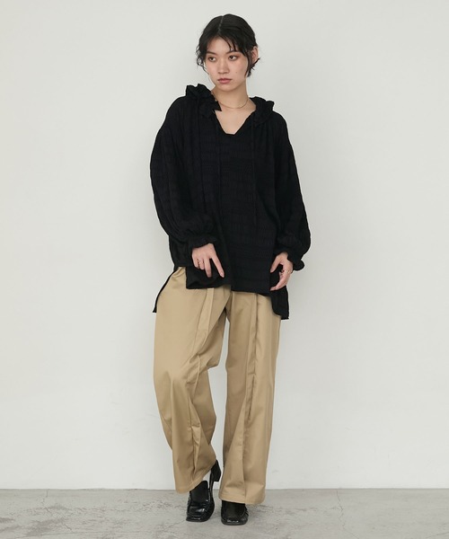 forksy.（フォルクシー）の「【forksy.】【オケージョン対応】スクエアトゥギャザーデザインヒールローファー（ローファー・レディース・ブラック/ブラウン/モカ・S/M/L）」の17枚目の写真