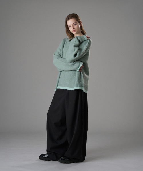 セール】SILVER BUTTON SHAGGY KNIT POLO / シルバーボタンシャギー