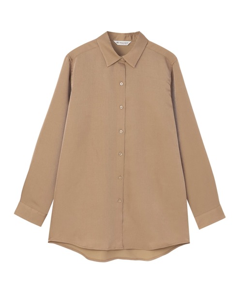 TOKYO SHIRTS(トウキョウシャツ)の「サテン ワイドシルエット レギュラーシャツ(シャツ/ブラウス・レディース・グレー/オフホワイト/ベージュ・M/L/LL)」の3枚目の写真