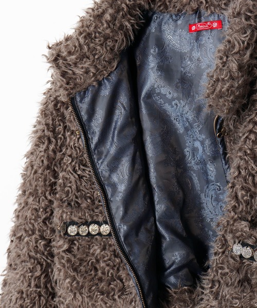 チャイハネ（チャイハネ）の「【チャイハネ】モケリプードルファージャケット（その他アウター・レディース・グレー/ホワイト/ライトベージュ・FREE）」の11枚目の写真