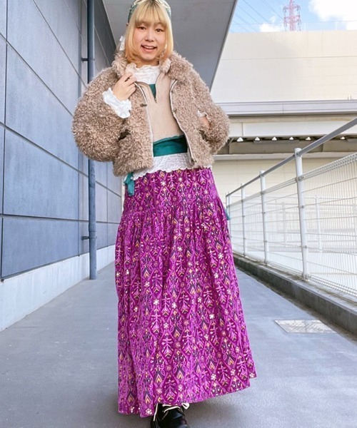 チャイハネ（チャイハネ）の「【チャイハネ】モケリプードルファージャケット（その他アウター・レディース・グレー/ホワイト/ライトベージュ・FREE）」の8枚目の写真