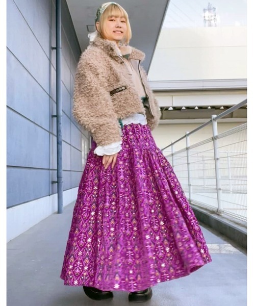 チャイハネ（チャイハネ）の「【チャイハネ】モケリプードルファージャケット（その他アウター・レディース・グレー/ホワイト/ライトベージュ・FREE）」の7枚目の写真