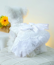 CALIFORNIA OUTFITTERS（カリフォルニア アウトフィッターズ）の「9D2 【ペットウエア】プリンセス リボンドレス ウェディング リングドッグ パピー 小型犬 超小型犬 猫用（ペットウェア）」