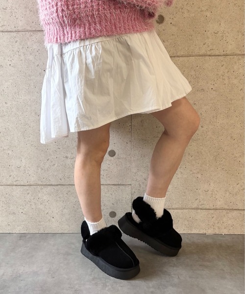 本革/スエード/シープファー/厚底/4.5cm】ボリュームサンダル ALL