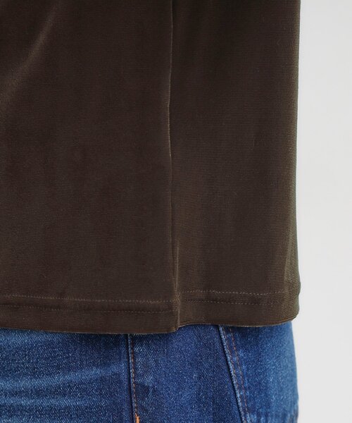 Cutie Blonde（キューティーブロンド）の「【S-LL】ベロア調ドレープデザインカットソー（Tシャツ/カットソー・レディース・ブラウン系その他/オフホワイト/チャコールグレー・01/02/03/04）」の21枚目の写真