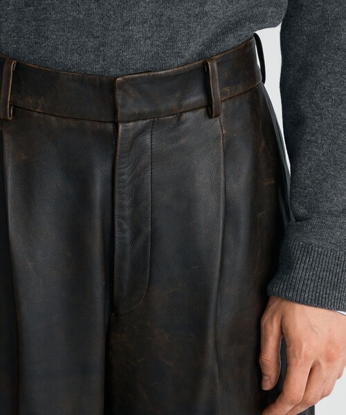 セール】クラッシュレザー スラックス（スラックス）｜EDITION