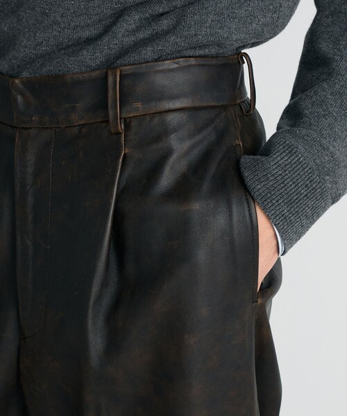 EDITION(エディション)の「クラッシュレザー スラックス(スラックス・メンズ・ダークブラウン・M/S)」の8枚目の写真