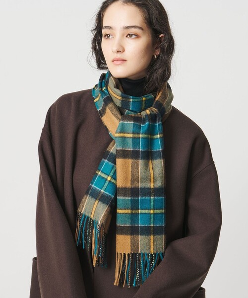 Johnstons of Elgin＞カシミヤ チェック 35 マフラー（マフラー