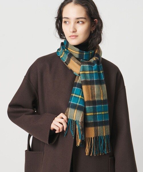 セール】＜Johnstons of Elgin＞カシミヤ チェック 35 マフラー