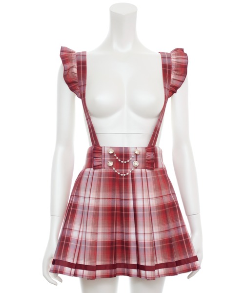 Secret Honey（シークレットハニー）の「後ろリボンプリーツスカパン（スカート・レディース・レッド/ピンク・MEDIUM）」の3枚目の写真