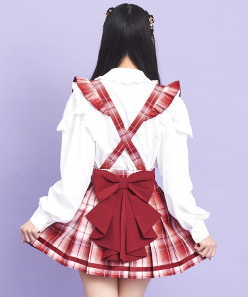 Secret Honey（シークレットハニー）の「後ろリボンプリーツスカパン（スカート・レディース・レッド/ピンク・MEDIUM）」の11枚目の写真