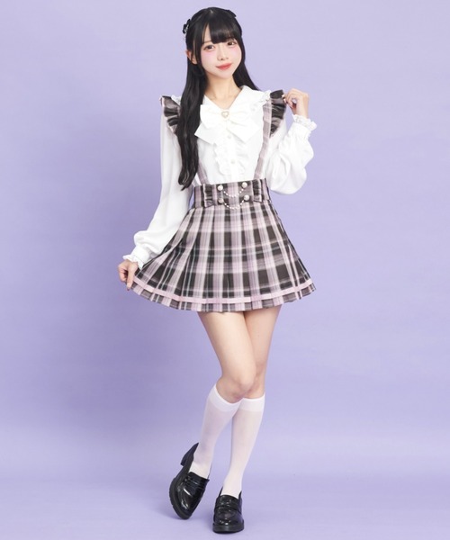 Secret Honey（シークレットハニー）の「後ろリボンプリーツスカパン（スカート・レディース・レッド/ピンク・MEDIUM）」の4枚目の写真