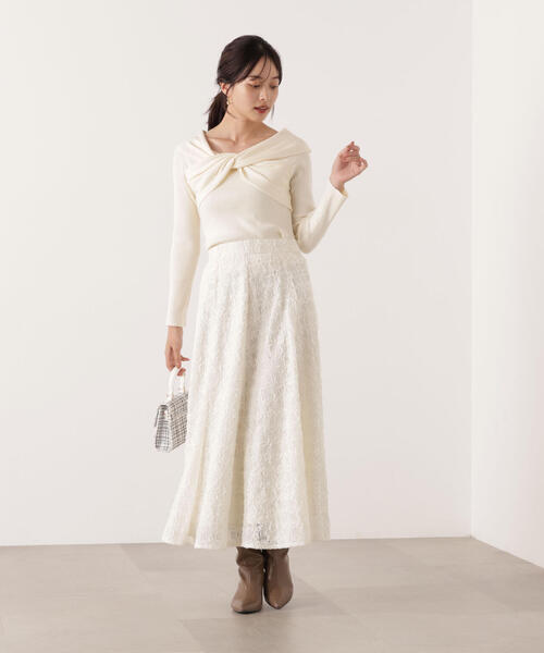 PROPORTION BODY DRESSING（プロポーションボディドレッシング）の「立体レースフレアスカート / 1215220105（スカート・レディース・ピンク/ホワイト系その他・MEDIUM/P/S）」の5枚目の写真