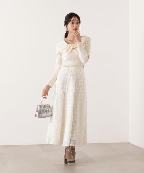 PROPORTION BODY DRESSING（プロポーションボディドレッシング）の「立体レースフレアスカート / 1215220105（スカート・レディース・ピンク/ホワイト系その他・MEDIUM/P/S）」の6枚目の写真