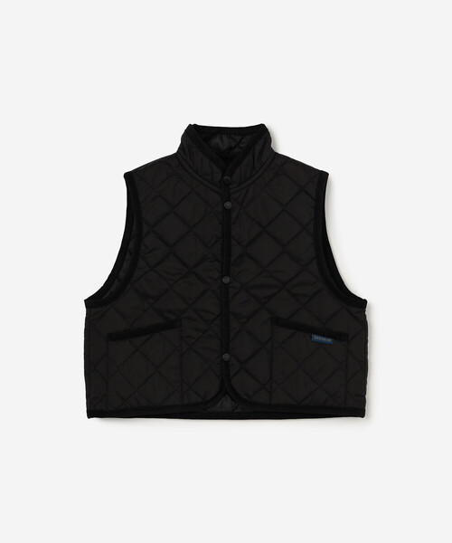 LAVENHAM　キルティングベスト ブラック　38 LAVENHAM | 〈別注〉 クロップド スタンドカラーキルティングベスト