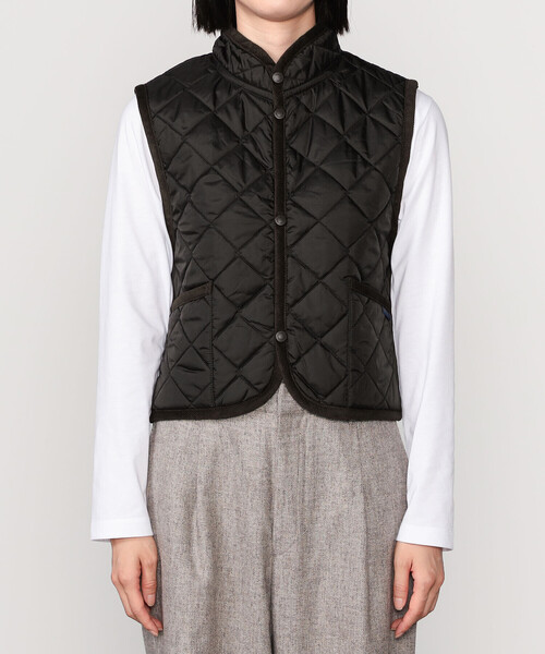LAVENHAM | 〈別注〉 クロップド スタンドカラーキルティングベスト