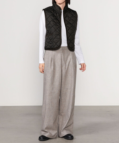 LAVENHAM | 〈別注〉 クロップド スタンドカラーキルティングベスト