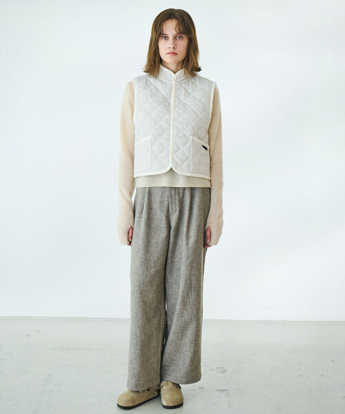 LAVENHAM | 〈別注〉 クロップド スタンドカラーキルティングベスト