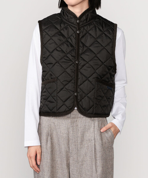 LAVENHAM | 〈別注〉 クロップド スタンドカラーキルティングベスト