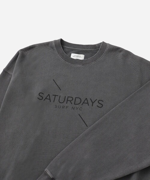 Saturdays NYC（サタデーズ ニューヨークシティ ）の「Bowery Pigment Dye Surf Sweatshirt（スウェット・メンズ・オフホワイト/ブルー/ブラック・X-SMALL/M/S/XL/L/XXL）」の19枚目の写真