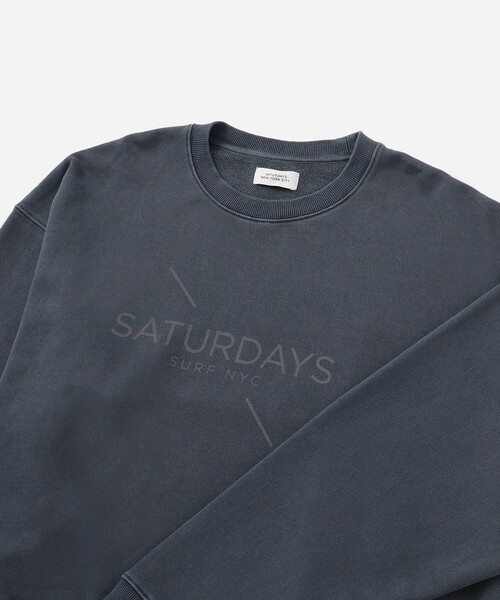 Saturdays NYC（サタデーズ ニューヨークシティ ）の「Bowery Pigment Dye Surf Sweatshirt（スウェット・メンズ・オフホワイト/ブルー/ブラック・X-SMALL/M/S/XL/L/XXL）」の6枚目の写真