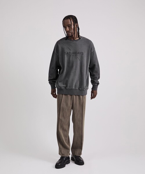 Saturdays NYC（サタデーズ ニューヨークシティ ）の「Bowery Pigment Dye Surf Sweatshirt（スウェット・メンズ・オフホワイト/ブルー/ブラック・X-SMALL/M/S/XL/L/XXL）」の13枚目の写真