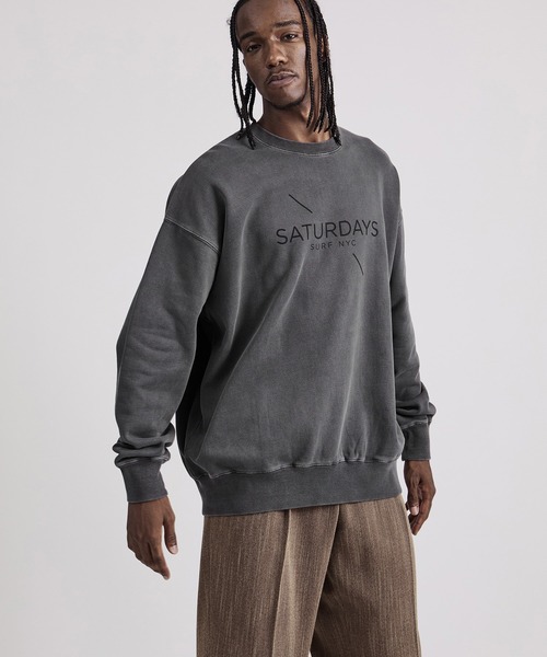 Saturdays NYC（サタデーズ ニューヨークシティ ）の「Bowery Pigment Dye Surf Sweatshirt（スウェット・メンズ・オフホワイト/ブルー/ブラック・X-SMALL/M/S/XL/L/XXL）」の9枚目の写真