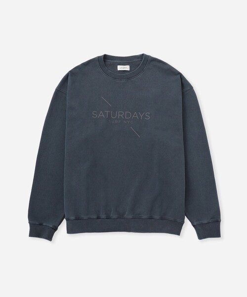 Saturdays NYC（サタデーズ ニューヨークシティ ）の「Bowery Pigment Dye Surf Sweatshirt（スウェット・メンズ・オフホワイト/ブルー/ブラック・X-SMALL/M/S/XL/L/XXL）」の18枚目の写真