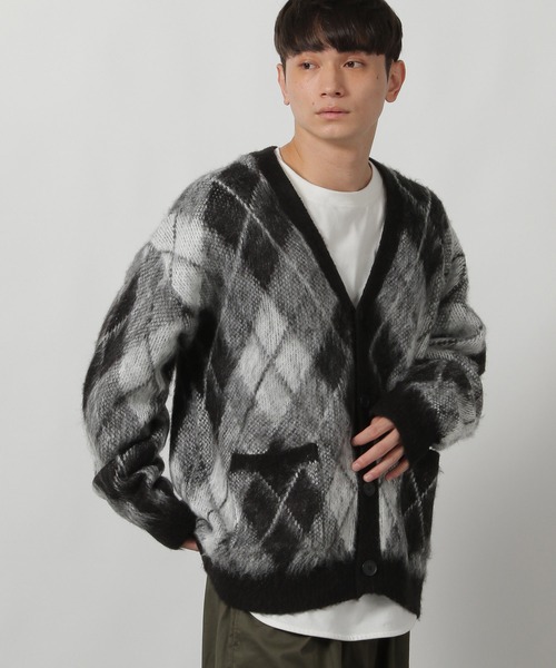 LAKOLE（ラコレ）の「柄シャギーカーディガン / 598620（カーディガン/ボレロ・メンズ・チャコール/ブラウン/グリーン/ブラック・LARGE/MEDIUM）」の3枚目の写真