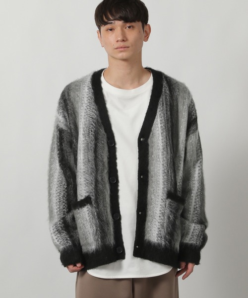 LAKOLE（ラコレ）の「柄シャギーカーディガン / 598620（カーディガン/ボレロ・メンズ・チャコール/ブラウン/グリーン/ブラック・LARGE/MEDIUM）」の2枚目の写真