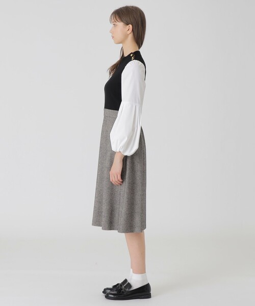 ツイードニットドッキングドレス（ワンピース）｜BLUE LABEL