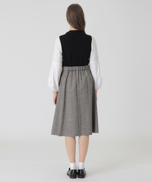 ツイードニットドッキングドレス（ワンピース）｜BLUE LABEL