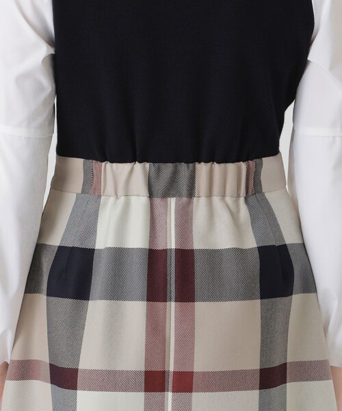 ツイードニットドッキングドレス（ワンピース）｜BLUE LABEL