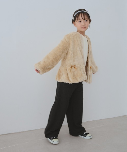 ROPE' PICNIC(ロペピクニック)の「【KIDS/キッズ】裏ベロアケーブルフレアパンツ(その他パンツ・キッズ・ブラック/サックスブルー・120/130/140/150)」の3枚目の写真