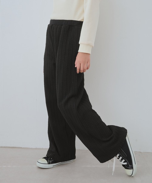 ROPE' PICNIC(ロペピクニック)の「【KIDS/キッズ】裏ベロアケーブルフレアパンツ(その他パンツ・キッズ・ブラック/サックスブルー・120/130/140/150)」の6枚目の写真