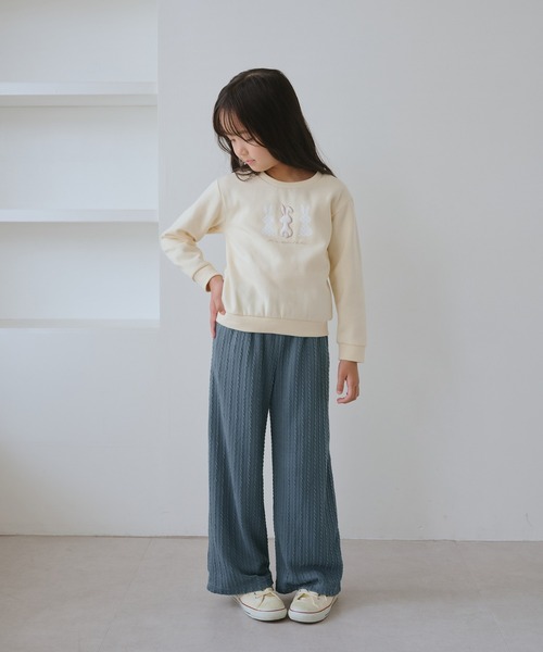 ROPE' PICNIC(ロペピクニック)の「【KIDS/キッズ】裏ベロアケーブルフレアパンツ(その他パンツ・キッズ・ブラック/サックスブルー・120/130/140/150)」の9枚目の写真
