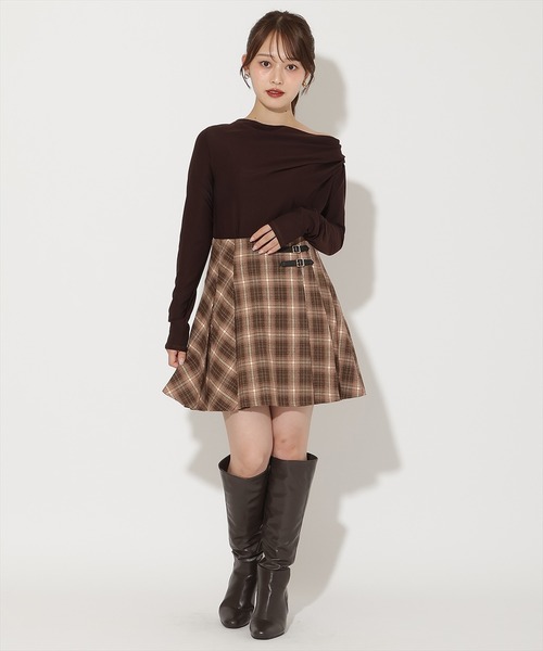 AND COUTURE(アンドクチュール)の「チェックミニスカート(スカート・レディース・グレー系その他/ブラウン系その他/ブラック系その他・MEDIUM/SMALL)」の3枚目の写真