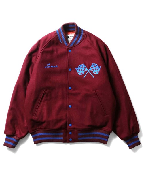 HOUSTON(ヒューストン)の「HOUSTON メルトンスタジャン(FREMONT)(スタジャン・メンズ・マルーン/ブルー/ブラック・LARGE/X-LARGE/XX-LARGE/MEDIUM)」の3枚目の写真