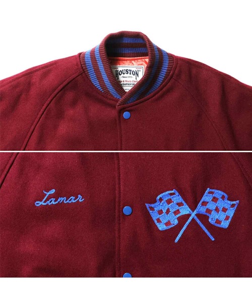 HOUSTON(ヒューストン)の「HOUSTON メルトンスタジャン(FREMONT)(スタジャン・メンズ・マルーン/ブルー/ブラック・LARGE/X-LARGE/XX-LARGE/MEDIUM)」の8枚目の写真