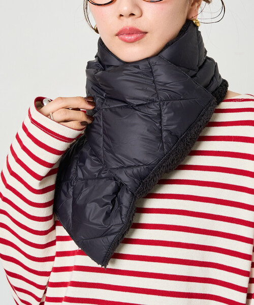 FREAK'S STORE(フリークスストア)の「限定展開 TAION/タイオン CITY REVERSIBLE DOWN SCARF/シティ リバーシブル ダウン スカーフ (ダウン・ボア)(マフラー・レディース・ブラック/オリーブ/オフホワイト・ONE SIZE)」の19枚目の写真