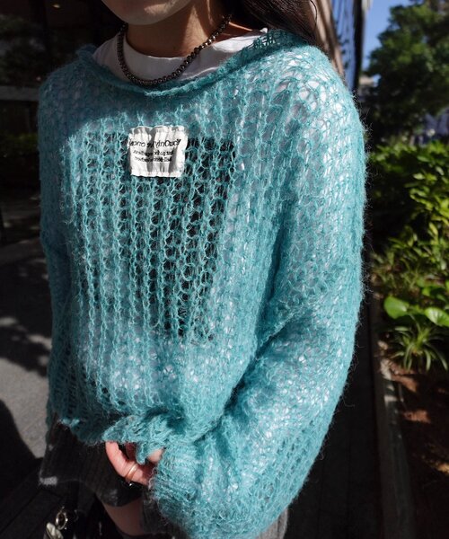 yamada企画/WEB限定/】シアーモヘアライクタグニット（ニット/セーター