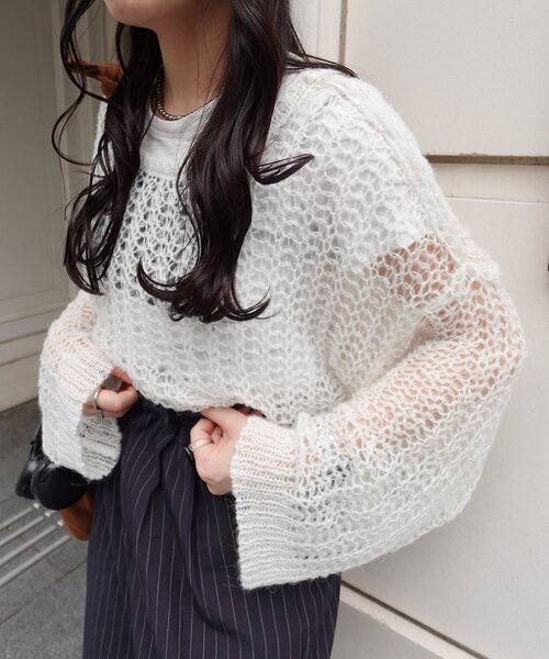 kastane シアーモヘアライクタグニット yamada企画/WEB限定/】シアーモヘアライクタグニット（ニット/セーター