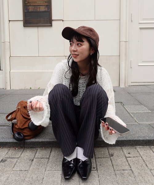 yamada企画/WEB限定/】シアーモヘアライクタグニット（ニット/セーター