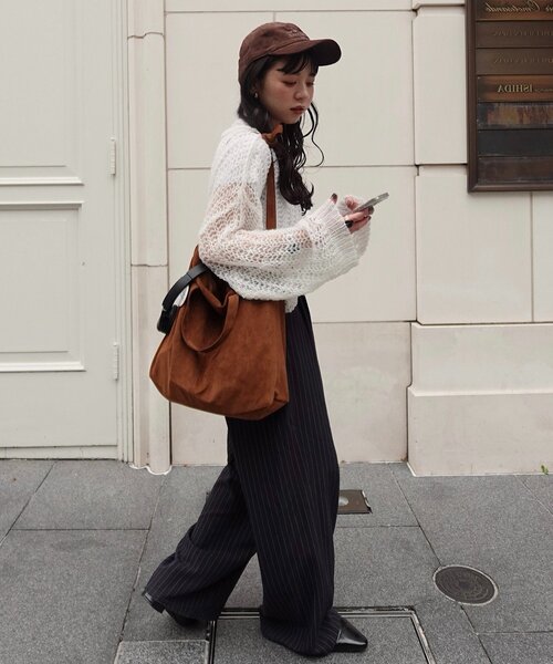 yamada企画/WEB限定/】シアーモヘアライクタグニット（ニット/セーター