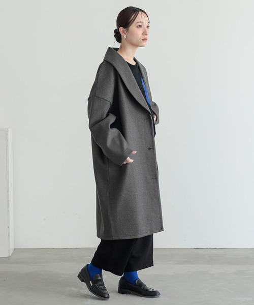 LA7896 ピエールバルマン ラムレザー チェスターコート グレー LL 2156841423.jpg?1709029806