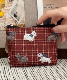 ammy.（エイミードット）の「【 ammy. / エイミードット 】 タータンチェック dog ミニ ポーチ（ポーチ）」
