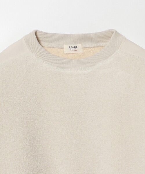 BEAMS HEART（ビームスハート）の「異素材 ボア プルオーバー（Tシャツ/カットソー・レディース・チャコールグレー/ホワイト系その他5/オリーブ・FREE）」の17枚目の写真
