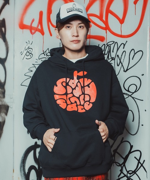 improves(インプローブス)の「【SIDEWAY STANCE】 タイポアップル 裏毛 プルパーカー(パーカー・メンズ・スカイブルー/ミント/パープル/オレンジ/イエロー/ピンク/レッド/ホワイト・SMALL/MEDIUM/LARGE/X-LARGE)」の7枚目の写真