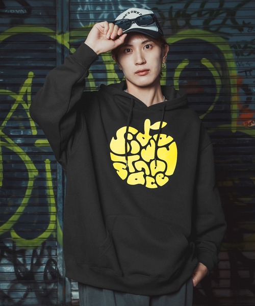 improves(インプローブス)の「【SIDEWAY STANCE】 タイポアップル 裏毛 プルパーカー(パーカー・メンズ・スカイブルー/ミント/パープル/オレンジ/イエロー/ピンク/レッド/ホワイト・SMALL/MEDIUM/LARGE/X-LARGE)」の5枚目の写真