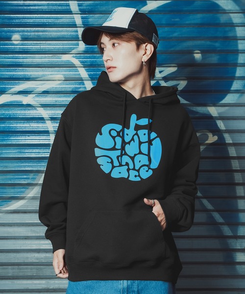 improves(インプローブス)の「【SIDEWAY STANCE】 タイポアップル 裏毛 プルパーカー(パーカー・メンズ・スカイブルー/ミント/パープル/オレンジ/イエロー/ピンク/レッド/ホワイト・SMALL/MEDIUM/LARGE/X-LARGE)」の3枚目の写真